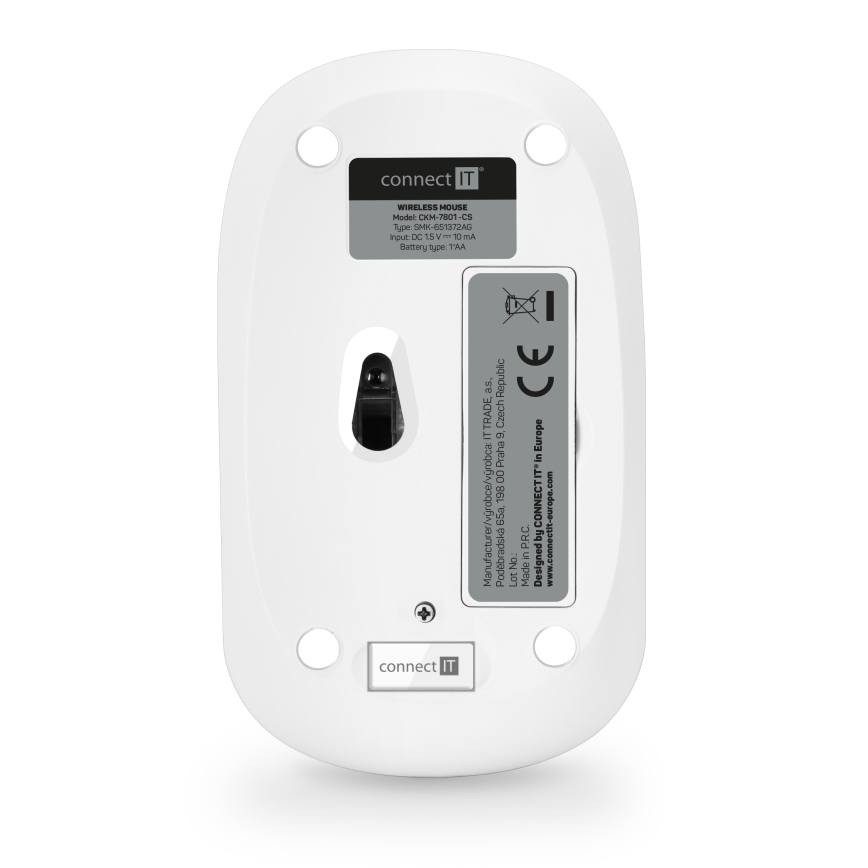 CONNECT IT CKM-7801-CS - Бездротова клавіатура та миша 1200 DPI з чеською/словацькою локалізацією 1xAAA + 1xAA білий/рожевий