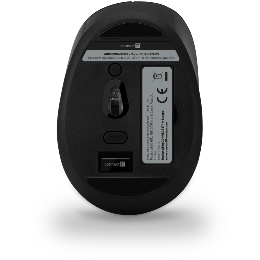CONNECT IT CKM-7803-CS - Беспроводная клавиатура и мышь 1200 DPI с локализацией CZ/SK 1xAAA + 1xAA черный