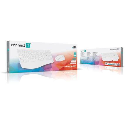 CONNECT IT CKM-7804-CS - Бездротова клавіатура та миша 1200 DPI з чеською/словацькою локалізацією 1xAAA + 1xAA білий