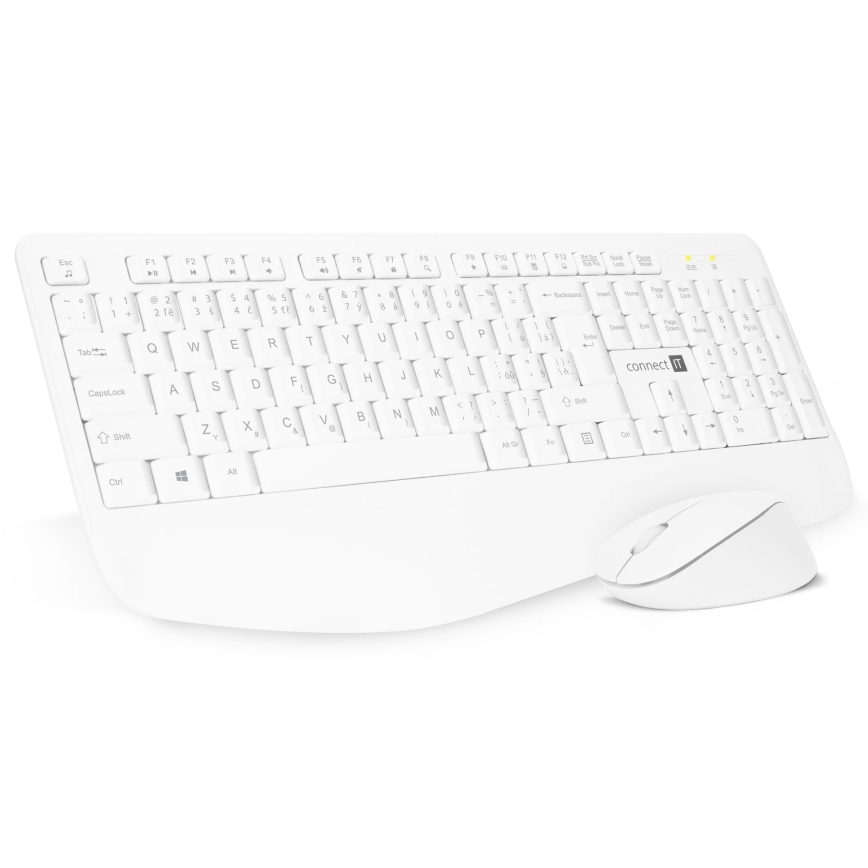 CONNECT IT CKM-7804-CS - Бездротова клавіатура та миша 1200 DPI з чеською/словацькою локалізацією 1xAAA + 1xAA білий