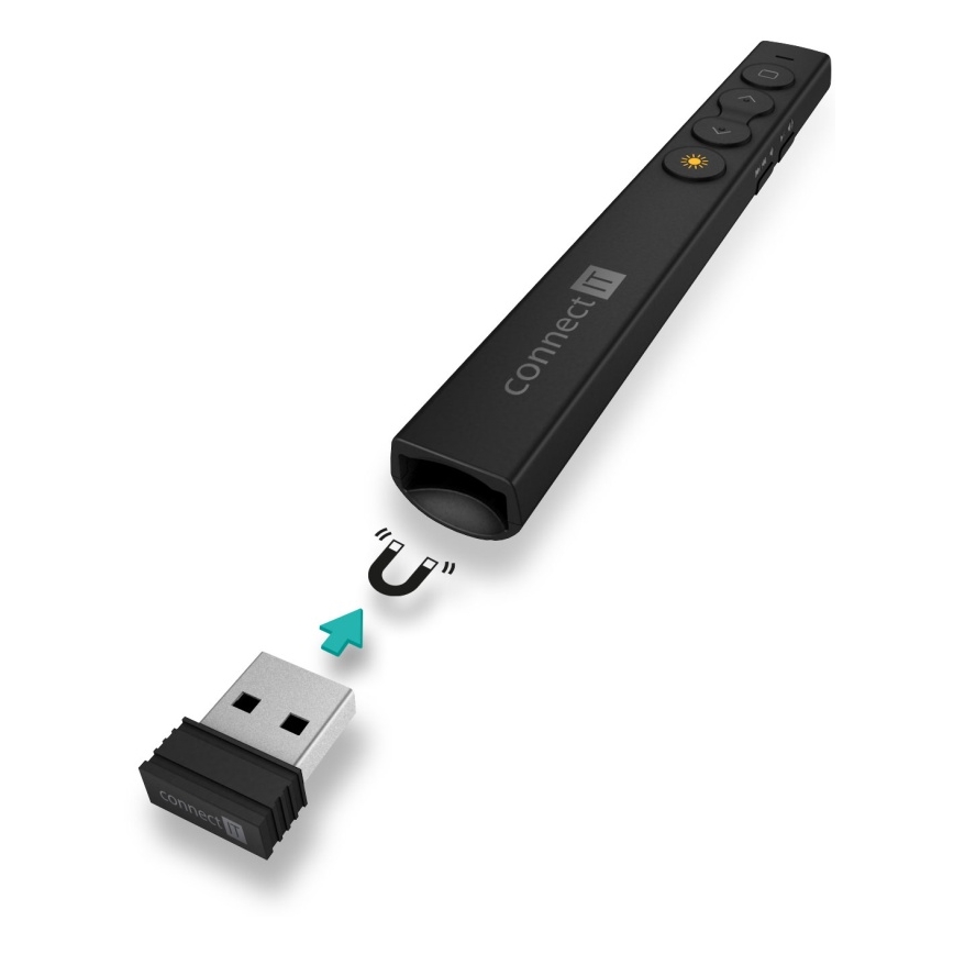 CONNECT IT CLP-2050-BK - Беспроводной презентер с лазерной указкой 1xAAA