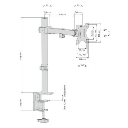 CONNECT IT CMF-3103-BK - Универсальный кронштейн для монитора 13-32” черный