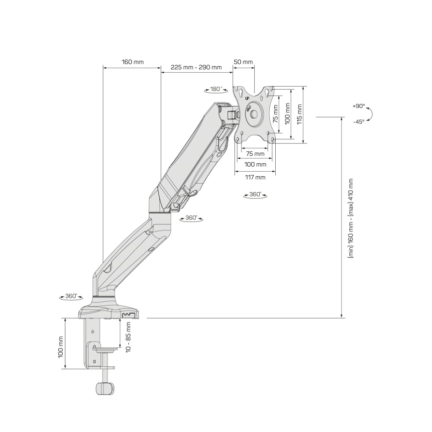CONNECT IT CMF-3107-BK - Универсальный кронштейн для монитора 13-32” черный