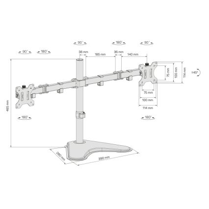 CONNECT IT CMF-3204-BK - Універсальний кронштейн для 2 моніторів 13-32” чорний