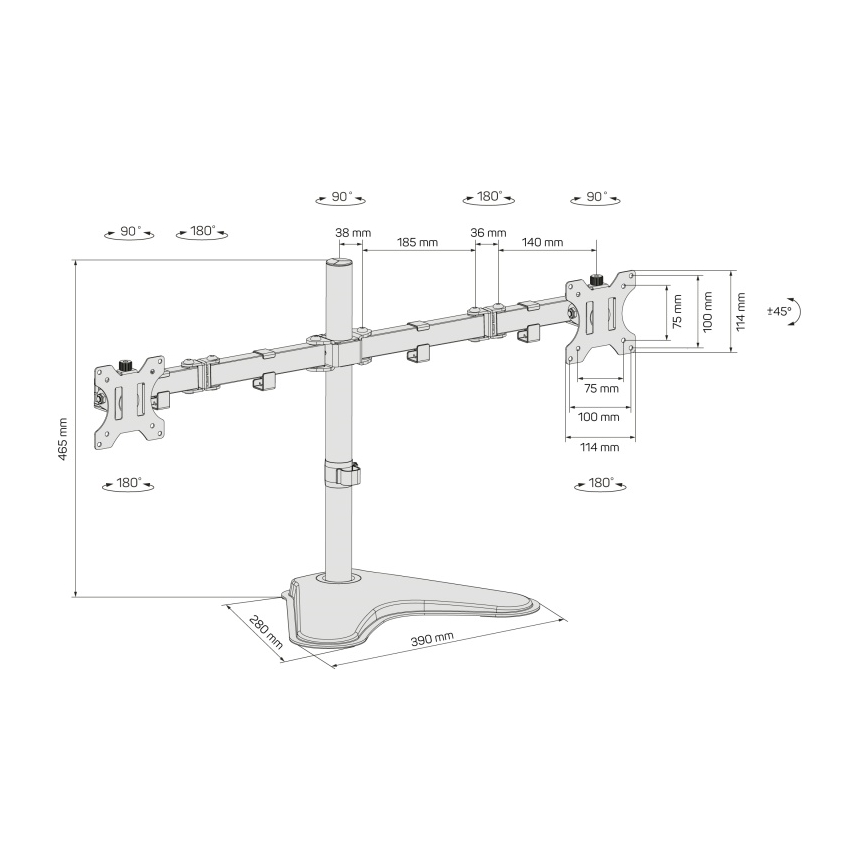 CONNECT IT CMF-3204-BK - Универсальный кронштейн для 2 мониторов 13-32” черный