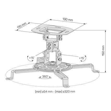CONNECT IT CMF-6020-BK - Крепление для проектора на потолок, черное
