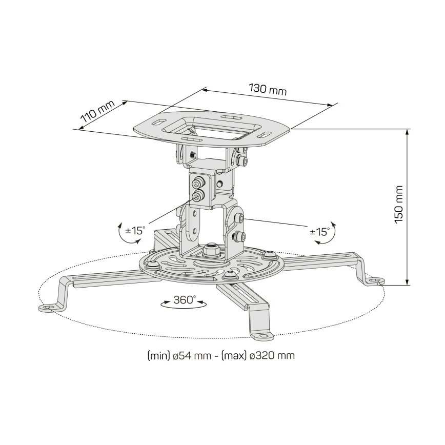 CONNECT IT CMF-6020-BK - Крепление для проектора на потолок, черное