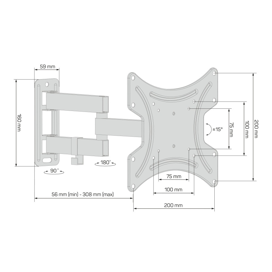 CONNECT IT CMH-2012-BK - Настінне кріплення для телевізорів 13-37” чорне