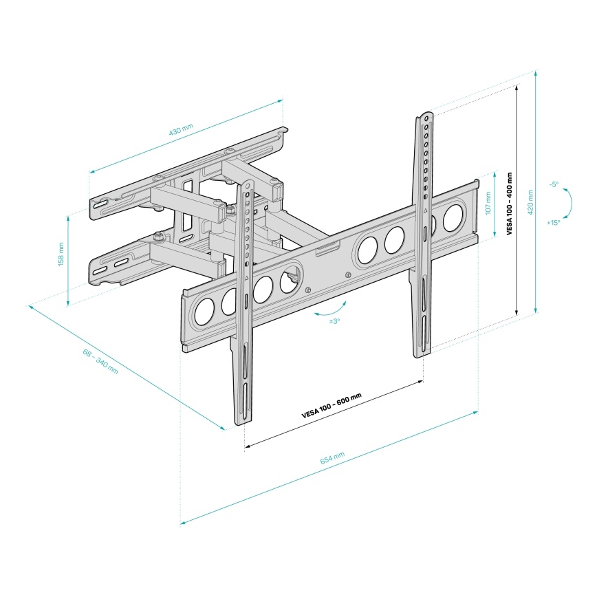 CONNECT IT CMH-7600-BK - Кронштейн для ТВ 32-70” черный
