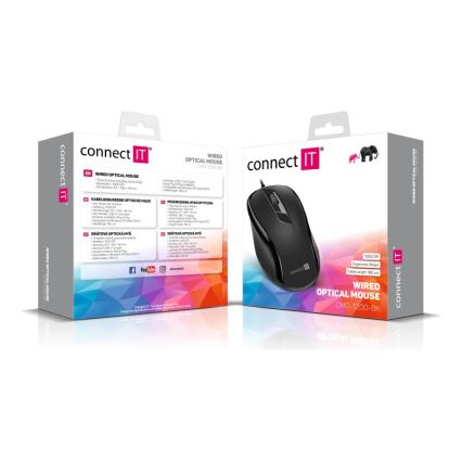 CONNECT IT CMO-1200-BK - Дротова миша 1000 DPI чорний