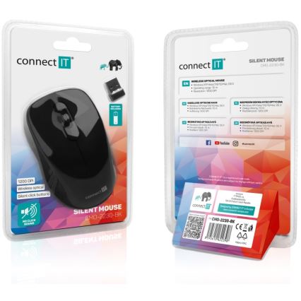 CONNECT IT CMO-2230-BK - Бездротова безшумна миша MUTE 1200 DPI 1xAA чорний