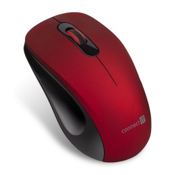 CONNECT IT CMO-2230-RD - Беспроводная бесшумная мышь MUTE 1200 DPI 1xAA черный/красный