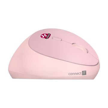 CONNECT IT CMO-2600-PK - Эргономичная беспроводная мышь 800/1200/1600 DPI, питание от 1xAA, розовая