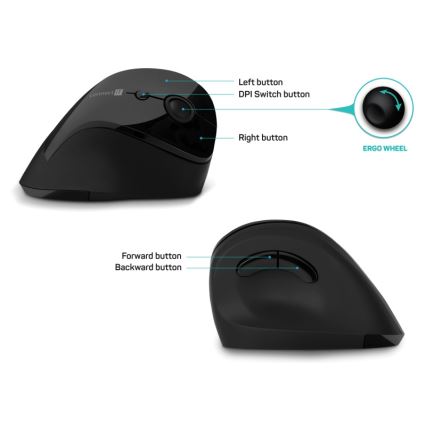CONNECT IT CMO-2700-BK - Ергономічна бездротова миша 800/1200/1600 DPI 1xAA чорний