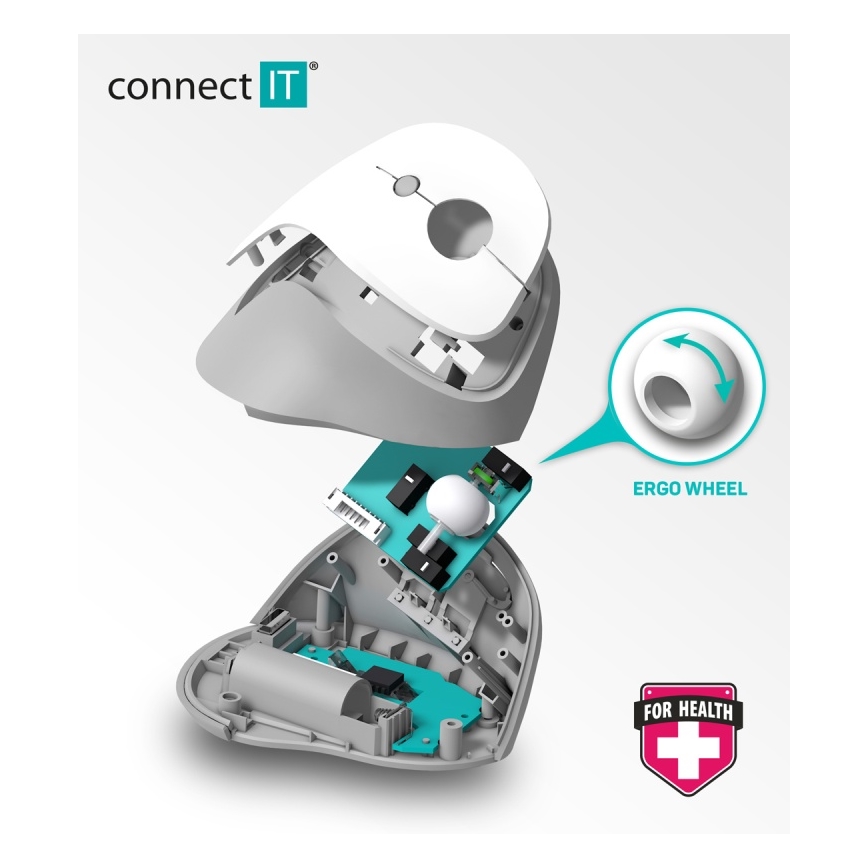 CONNECT IT CMO-2700-BK - Ергономічна бездротова миша 800/1200/1600 DPI 1xAA чорний