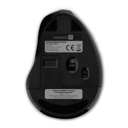 CONNECT IT CMO-2700-BK - Эргономичная беспроводная мышь 800/1200/1600 DPI 1xAA черный