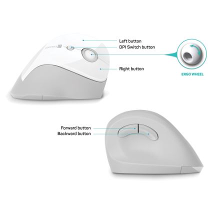CONNECT IT CMO-2700-WH - Ергономічна бездротова миша 800/1200/1600 DPI 1xAA білий