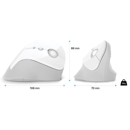 CONNECT IT CMO-2700-WH - Эргономичная беспроводная мышь 800/1200/1600 DPI 1xAA белый