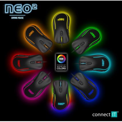 CONNECT IT CMO-3589-BK - Светодиодная беспроводная игровая RGB мышь 200-7200 DPI черный