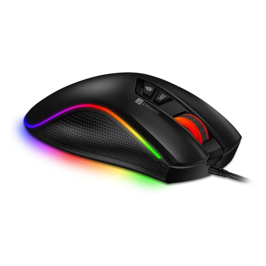 CONNECT IT CMO-3591-BK - LED RGB дротова ігрова миша 500-7200 DPI чорна