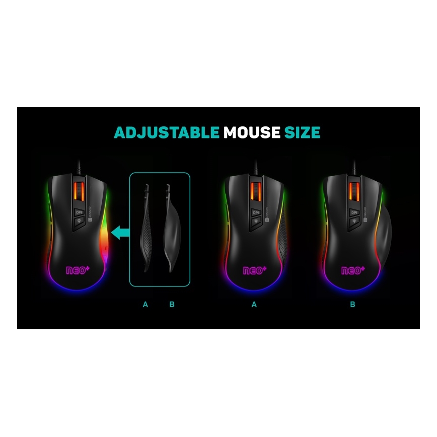 CONNECT IT CMO-3591-BK - Проводная игровая мышь со светодиодной RGB-подсветкой 500-7200 DPI черный