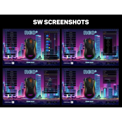 CONNECT IT CMO-3591-BK - Проводная игровая мышь с LED RGB, 500-7200 DPI, черная