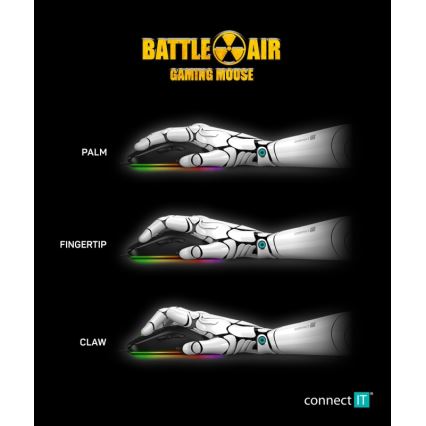 CONNECT IT CMO-5511-BK - Провідна ігрова миша з LED RGB 200-12800 DPI чорна