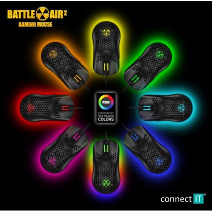 CONNECT IT CMO-5511-BK - Проводная игровая мышь со светодиодной RGB-подсветкой 200-12800 DPI черный