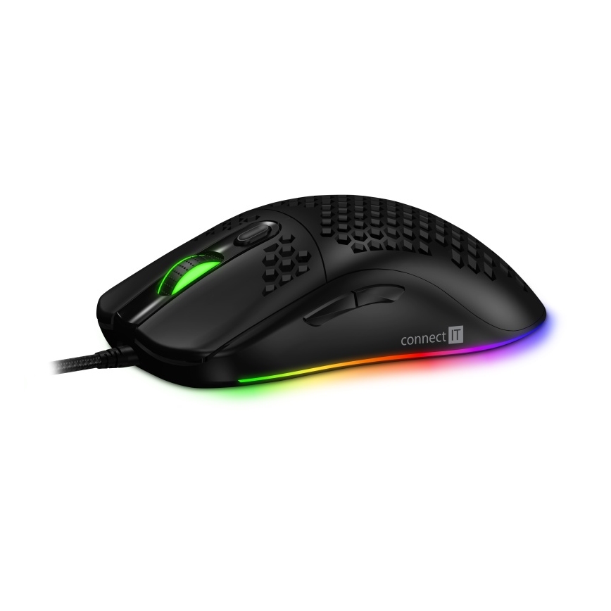 CONNECT IT CMO-5511-BK - Проводная игровая мышь со светодиодной RGB-подсветкой 200-12800 DPI черный