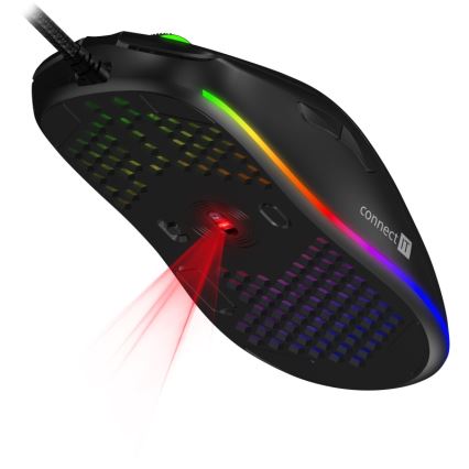 CONNECT IT CMO-5511-BK - Проводная игровая мышь со светодиодной RGB-подсветкой 200-12800 DPI черный
