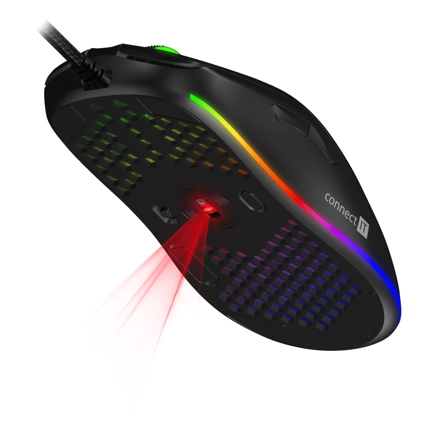 CONNECT IT CMO-5511-BK - Проводная игровая мышь со светодиодной RGB-подсветкой 200-12800 DPI черный