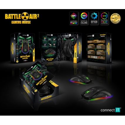 CONNECT IT CMO-5511-BK - Проводная игровая мышь со светодиодной RGB-подсветкой 200-12800 DPI черный