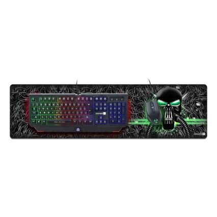 CONNECT IT CMP-1110-LG - Коврик для клавиатуры и мыши 88,6x24,5 см черный/зеленый