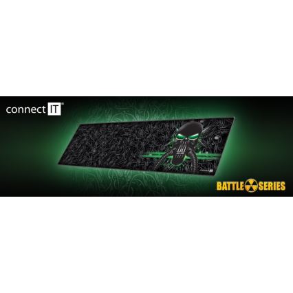 CONNECT IT CMP-1110-LG - Коврик для клавиатуры и мыши 88,6x24,5 см черный/зеленый