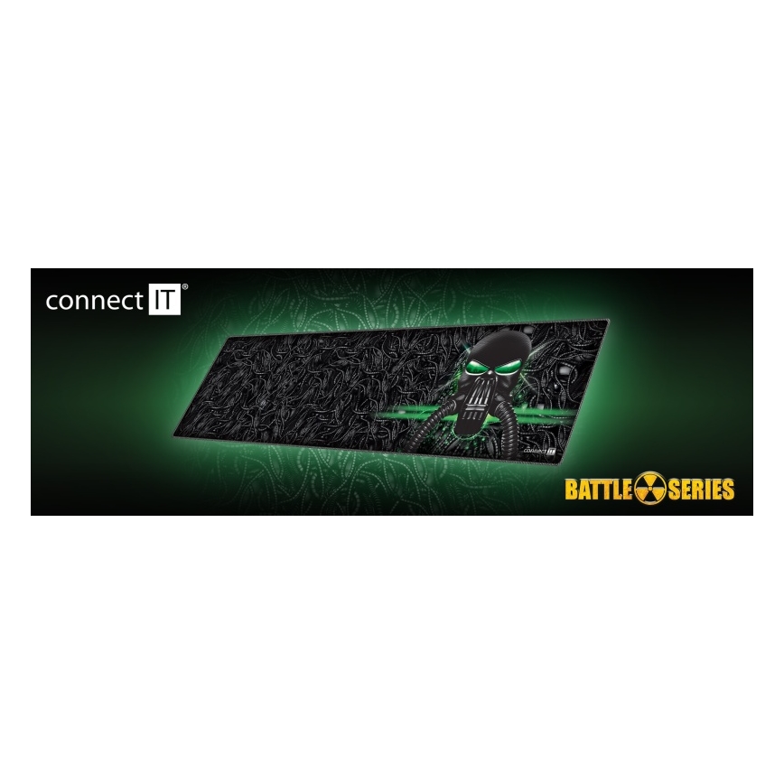 CONNECT IT CMP-1110-LG - Коврик для клавиатуры и мыши 88,6x24,5 см черный/зеленый
