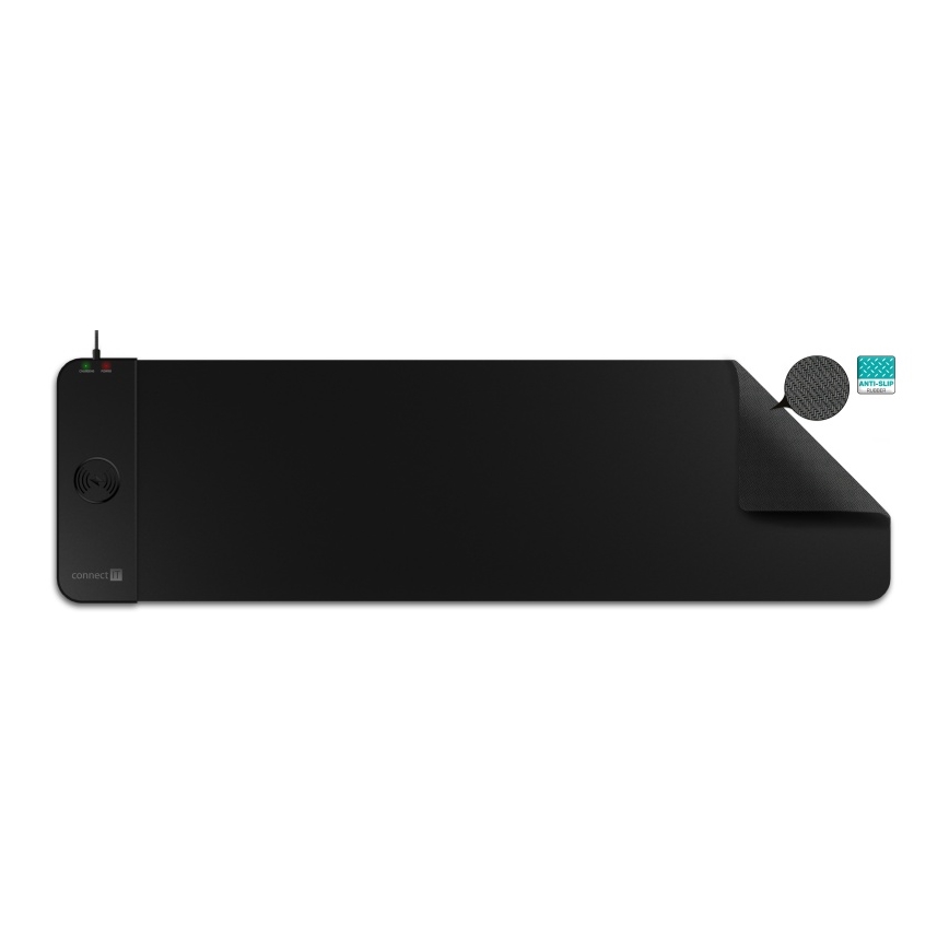 CONNECT IT CMP-2500-LG - Килимок під клавіатуру і миша з Qi бездротовою зарядкою 80x30 см чорний