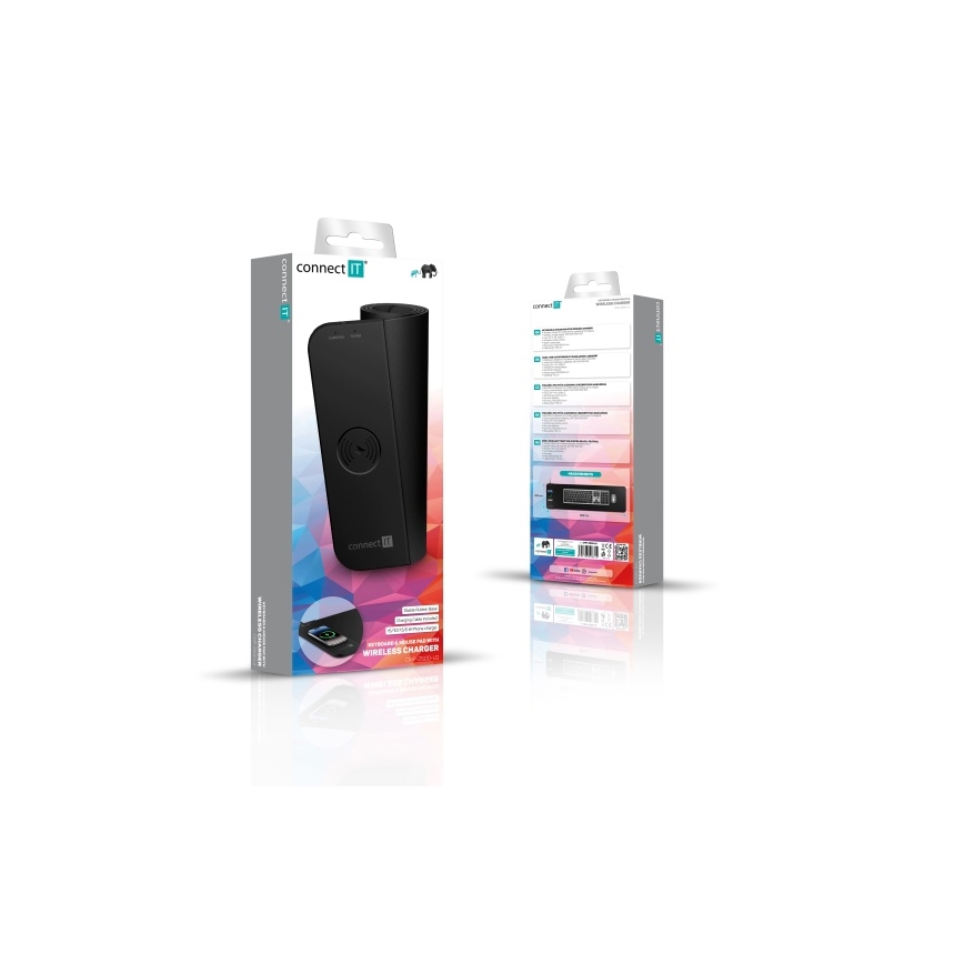 CONNECT IT CMP-2500-LG - Килимок під клавіатуру і миша з Qi бездротовою зарядкою 80x30 см чорний