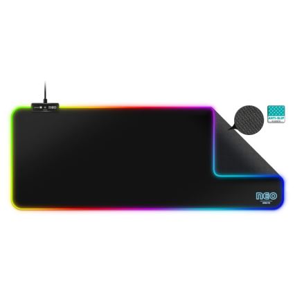 CONNECT IT CMP-3100-LG - LED RGB Ігровий килимок для миші та клавіатури 80x30 см чорний