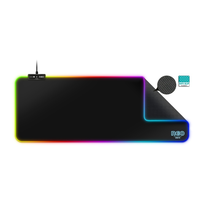 CONNECT IT CMP-3100-LG - LED RGB Ігровий килимок для миші та клавіатури 80x30 см чорний