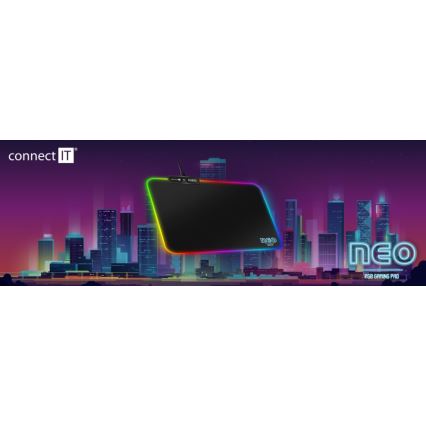 CONNECT IT CMP-3100-SM - LED RGB Ігровий килимок для миші 32x24,5 см чорний