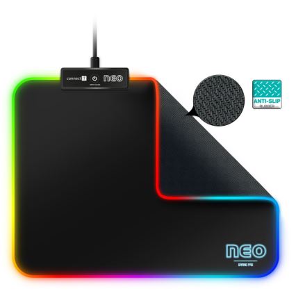 CONNECT IT CMP-3100-SM - LED RGB Ігровий килимок для миші 32x24,5 см чорний