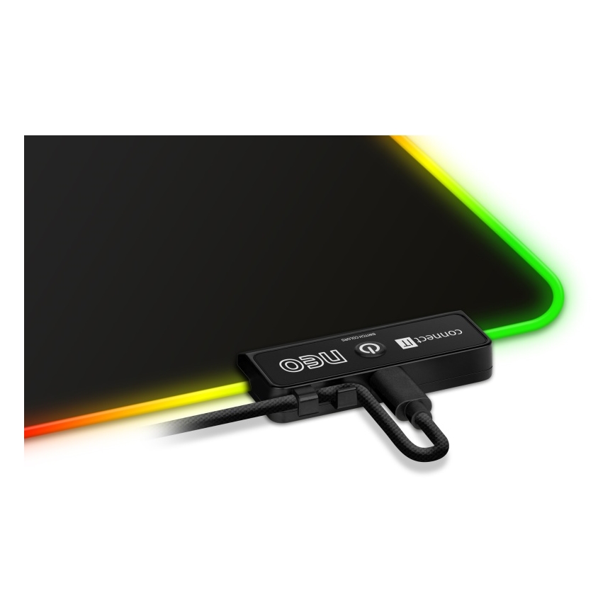 CONNECT IT CMP-3100-SM - LED RGB Ігровий килимок для миші 32x24,5 см чорний