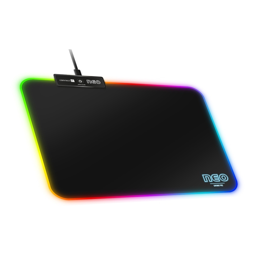 CONNECT IT CMP-3100-SM - LED RGB Ігровий килимок для миші 32x24,5 см чорний