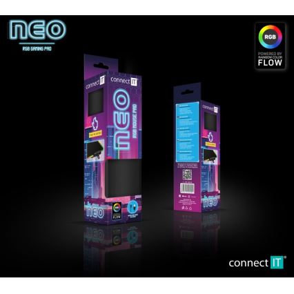 CONNECT IT CMP-3100-SM - LED RGB Ігровий килимок для миші 32x24,5 см чорний