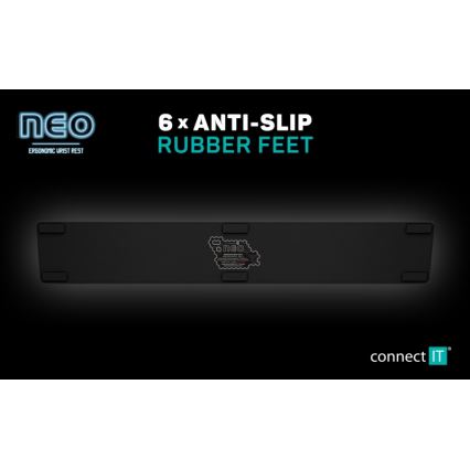 CONNECT IT CMP-3590-LG - Ергономічний килимок для клавіатури чорний