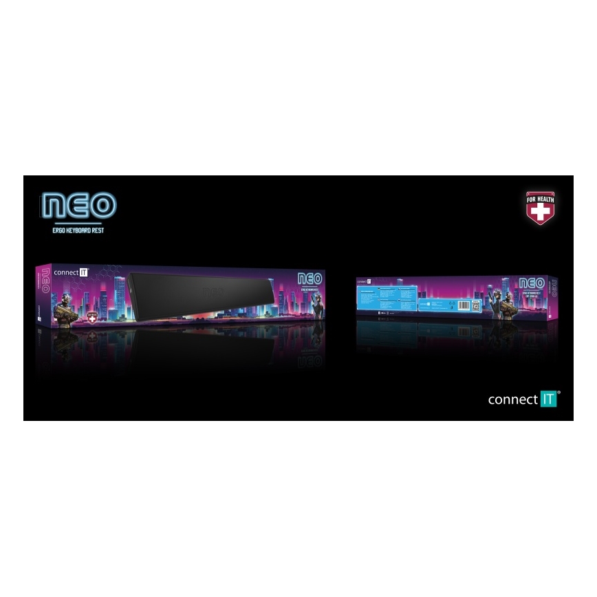 CONNECT IT CMP-3590-LG - Ергономічний килимок для клавіатури чорний