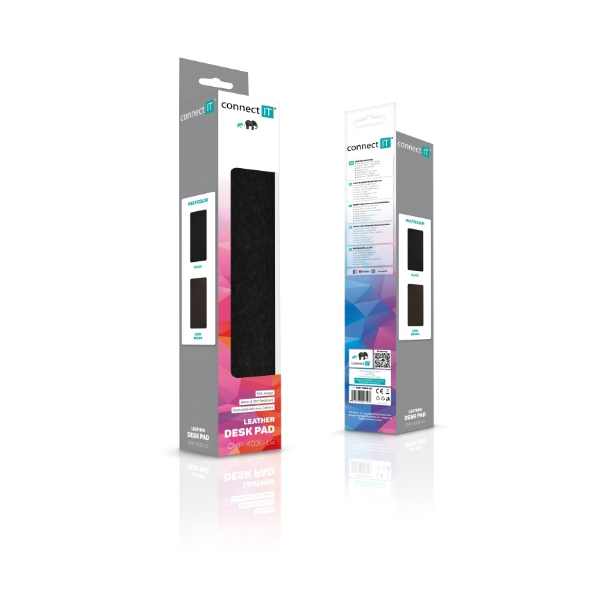 CONNECT IT CMP-4030-LG - Двусторонний коврик для клавиатуры и мыши 90x40 см чёрный/коричневый
