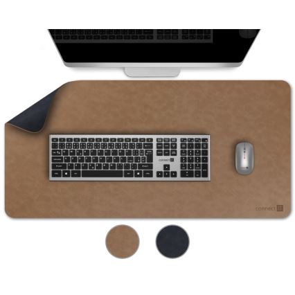CONNECT IT CMP-4040-LG - Двосторонній килимок для клавіатури та миші 90x40 см синій/коричневий