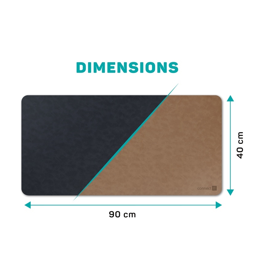 CONNECT IT CMP-4040-LG - Двосторонній килимок для клавіатури та миші 90x40 см синій/коричневий