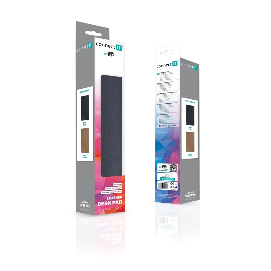 CONNECT IT CMP-4040-LG - Двосторонній килимок для клавіатури та миші 90x40 см синій/коричневий